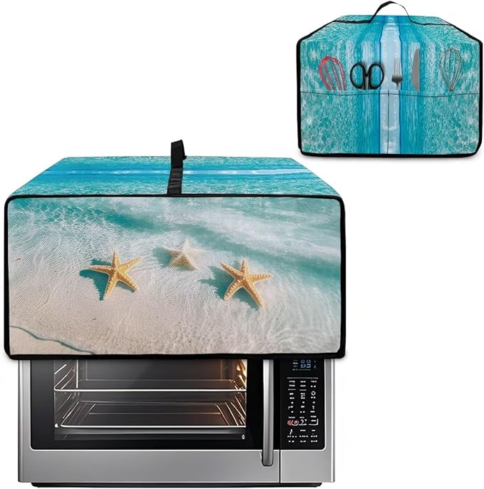 Convection Oven Cover Kitchen Countertop Appliance Covers Washable Convection Microwave Oven Protector 18.5 x 22.5 x 13 inches, L, Beach Starfish Hawaii