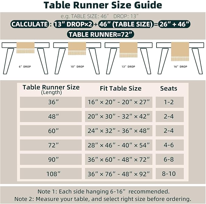 FEXIA Boho Table Runner for Thanksgiving Home Decor 48 Inches Long Farmhouse Rustic Table Runner Cream & Brown Macrame(Without Tassel) for Dining Bedroom Decor Rustic Bridal Shower (12x48 Inches)
