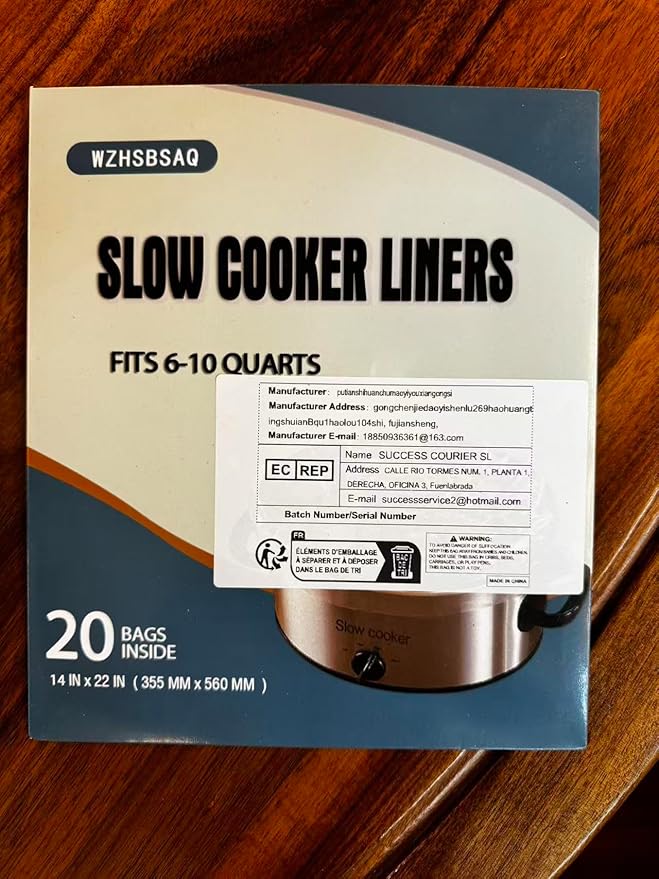 Slow Cooker Liners, 20-Pack Cooking BagsOversized Disposable Pot Liner Plastic Bags, Fits 6QT to 10QTFor Slow Cooker Cooking Tray, 14-Inch x 22-Inch, 20 Liners (20)