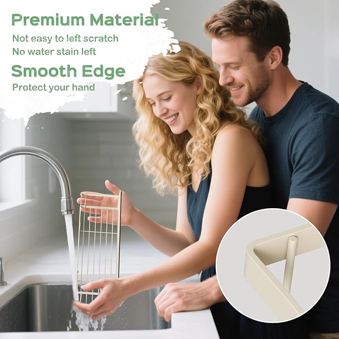 5 Pack Multifunctional Magnetic Shelves for Refrigerator Spice Rack & Washing Machine Organize, Include Paper Towel Holder, Kitchen Utensil Hanger and Hooks, Strong Magnet for Secure Hold (Cream)