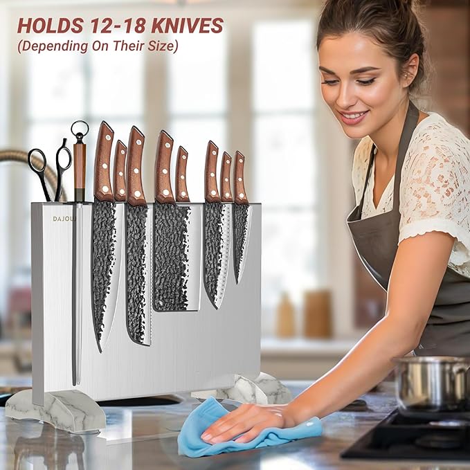 Magnetic Knife Holder, Magnetic Knife Block without Knives, Strong Double Sided Magnet Knife Storage Strip for Kitchen Counter