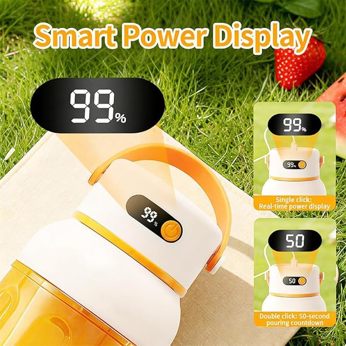 Portable Electric Juicer Cup with Zero Cord Hassle, USB-C Rechargeable Electric Blender with 18000 RPM Motor, Portable Wireless Juicer Cup for Home, Gym, Office and Outdoor (1000ml 1pc)