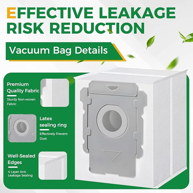 18 Pack Roomba Vacuum Bags for i7, i7+, i7Plus, i8, i8+, i3, i3+, i4, i4+, i6, i6+, s9, s9+, s9Plus, i and s Series Clean Base Automatic Dirt Disposal Bags