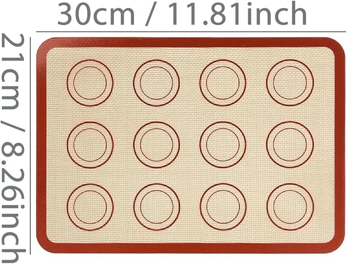 1 Piece Silicone Baking Mat Non Stick Heat Resistant Oven Liner Sheet for Cookie Macaron Bread Tool(Red 30x21cm)