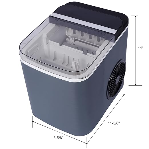 Ice Maker Countertop - Portable Ice Machine Self-Cleaning Ice Makers with Basket and Scoop | 9 Cubes in 6 Mins 26lbs Ice/Day, Nugget Ice Maker for Home Kitchen Camping Party