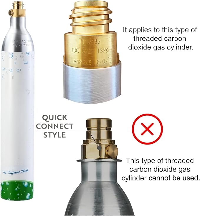 304 Stainless Steel Sparkling Water Maker -Carbonates Any Drink Soda Maker, Carbonator Machine with BPA Free Bottles(1L+0.5L) (CO2 Carbonator NOT Included) Black