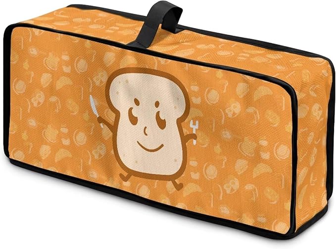 2 Slice Slim Toaster Cover Bread Print Toaster Cover 2 Slice Long Slot, Heat Resistant Easy to Fold and Store Dust Covers for Kitchen Small Appliances, Easy to Clean