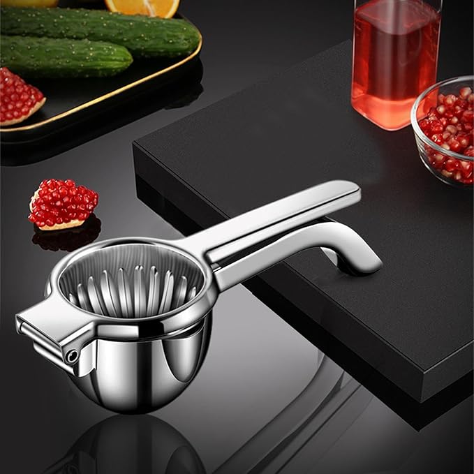 Hand Lemon Juicer, with Filter Manual Stainless Steel Large Capacity Lemonade Maker, Handheld Orange Press Juicer, for Limes Citrus Oranges Fruits Pomegranates