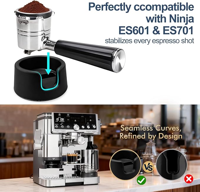 Portafilter Holder for Ninja Luxe Cafe Pro Es601 & Es701, Tamper Base Compatible Ninja Espresso Machine (Black)