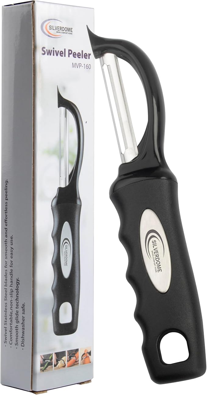 Premium Swivel Peeler- Super Sharp Stainless Steel Blades for fast and efficient Kitchen Prep- Ergonomic Handle- Dishwasher Safe- Equipped with sharp tip to remove Blemishes on Vegetables