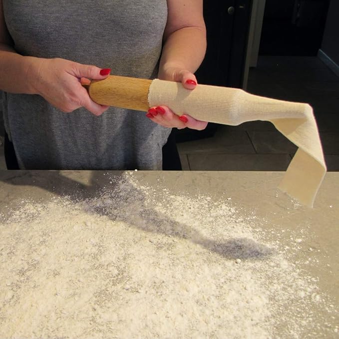 Treasure Gurus 2pc Premium Rolling Pin Cover Set Pastry Baking Roller Cloth Non Stick Kitchen Tool Accessory