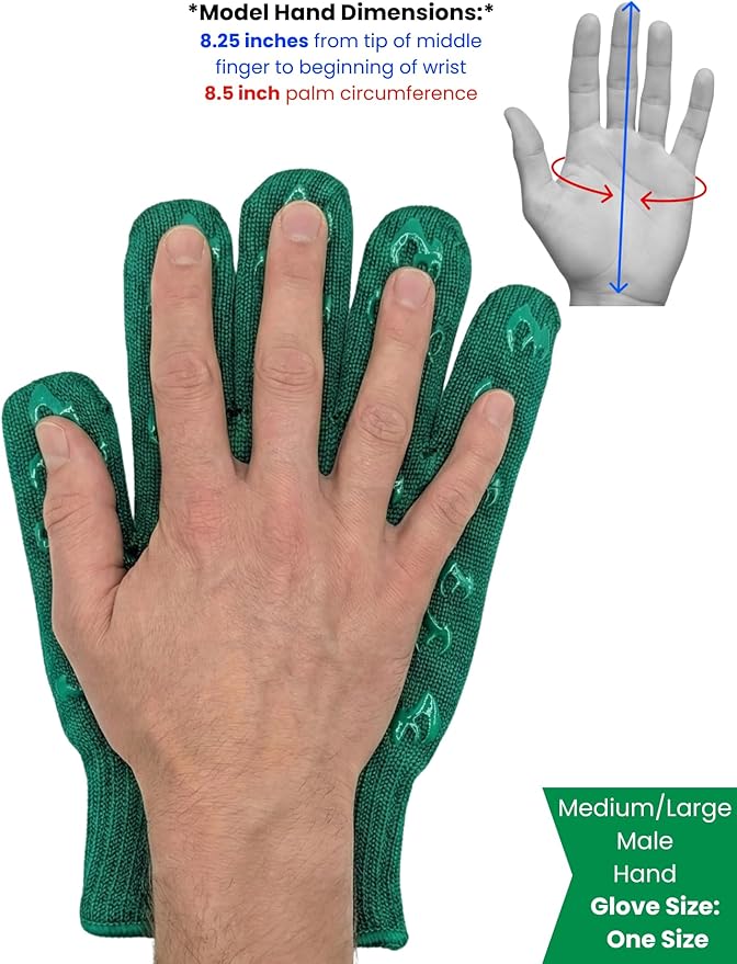 Grill Armor Oven Gloves with Fingers – 932°F Heat, Fire & Cut Resistant Mitts for BBQ, Grill, Cooking, Grilling, Baking, Smoker & Fire Pit