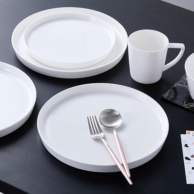 Stone Lain Madeline Formal Bone China Dinnerware Set 32 Piece Service for 8, White