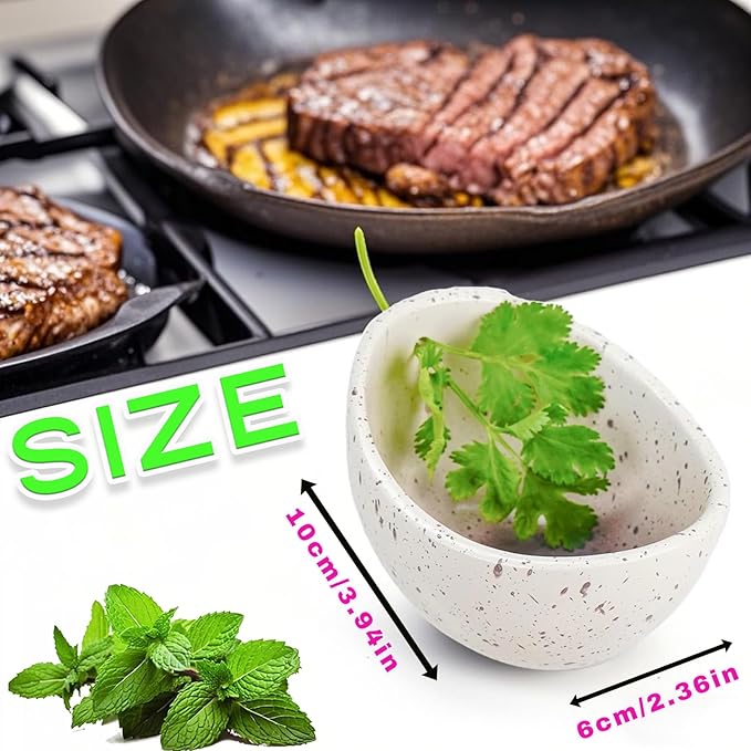 Pottery Herb Stripper Bowl, Ceramic Herb Stripper, handmade, different sizes of round holes, kitchenware for root removal (WHITE, 1)