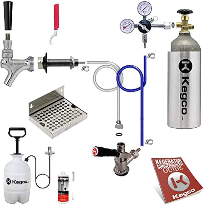 Kegco Ultimate 1-Tap Door Mount Kegerator Conversion Kit with 5 lb. CO2 Tank