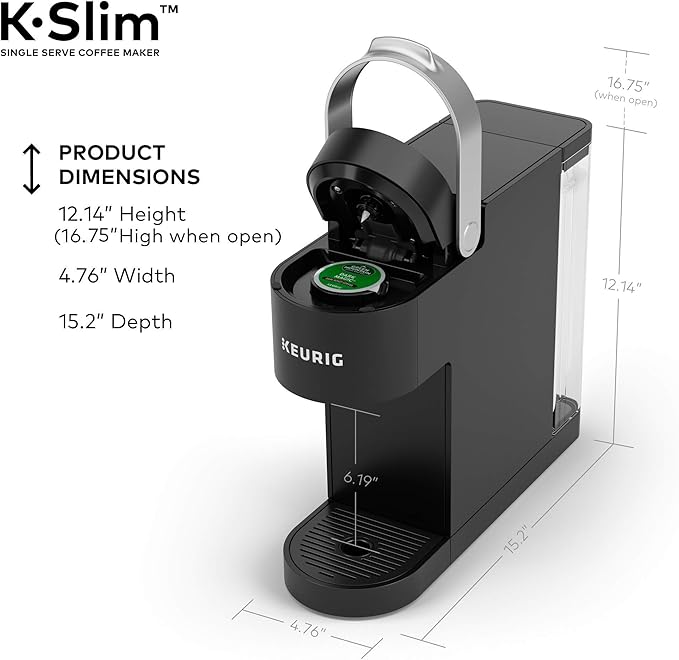 Keurig K-Slim Coffee Maker, 8 to 12 Oz. Brew Sizes (Renewed)