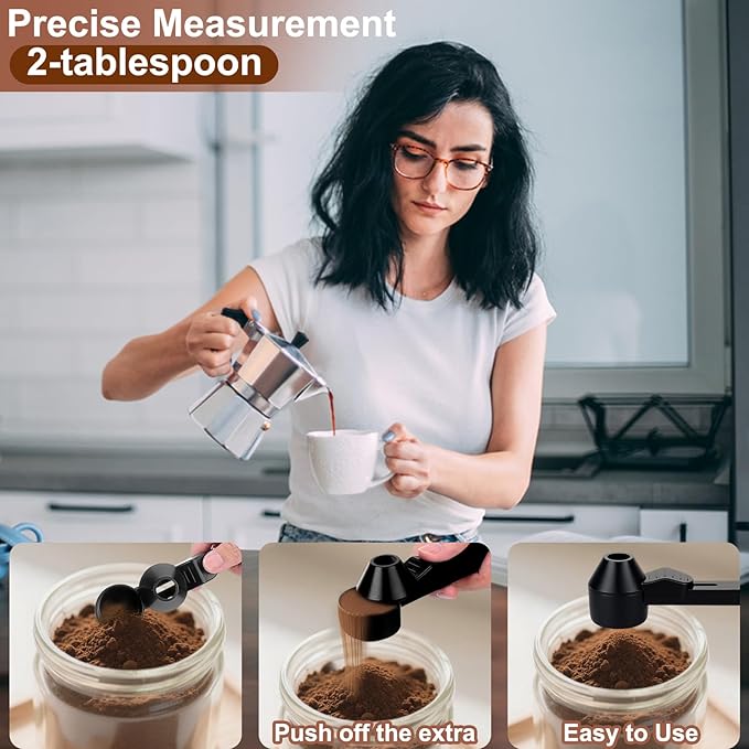 Palksky Coffee Scoop and Filter Cup for Keurig 1-Stream Refillable Coffee Pods, Reusable K Cup Filter for Single Serve Coffee Maker, 2 Tablespoon Slide Coffee Measuring Funnel Scooper