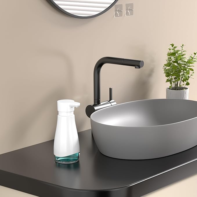 Oasis Creations 500 mL /17fl.oz Stainless Steel Liquid Soap Dispenser for Dish and Hand Soap - White - Refillable - Great for Kitchen Bathroom or Countertop