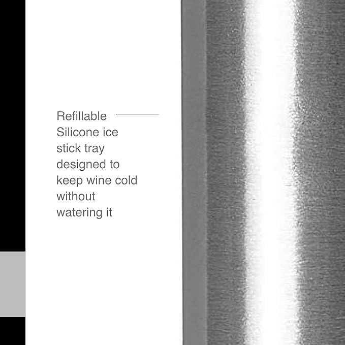 AdHoc Icepour Wine Chiller and Pourer - 3-in-1 Wine Pourer, Aerator & Chiller - Chilled Wine Accessory - Stainless Steel Wine Pouring Equipment & Refillable Silicone Ice Stick Tray