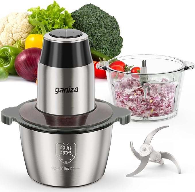 SUS 304 Stainless Steel Bowl Compatible with Ganiza GC10 & GC10-S Food Processor, 1PCS, 8Cup