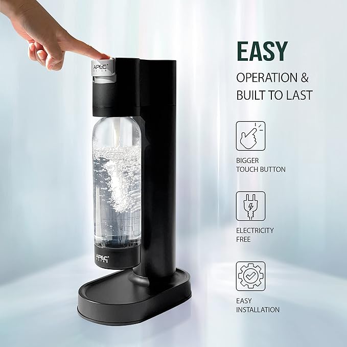 APEC WATER Sparkle Home Soda Maker - Quickly Carbonates Water to Make Any Drink Fizz Into Bubbly Soda/Water, Premium 0.8L PET Bottle (CO2 Cylinder NOT Included)
