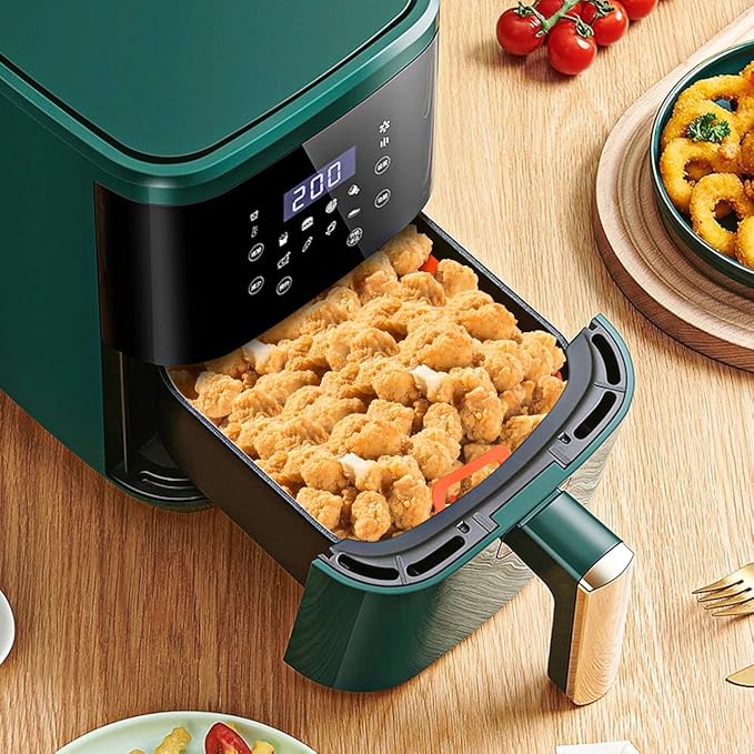 Silicone Air Fryer, 7.1-Inch Square Bacon Baking Pans, 4-5QT Reusable Basket Inserts Ninja Fryer Cooker for Microwave Oven Basket Tray Accessories, Non-Stick