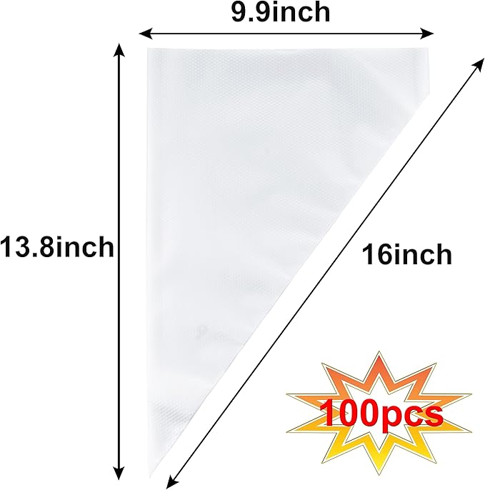 Piping Bags, Pastry Bags 16 Inch 100pcs, Disposable Icing Piping Pastry Bags For Cookie/Cake Decorating Supplies, Anti Burst And Non-Slip Thicken Cake Decorating Bags