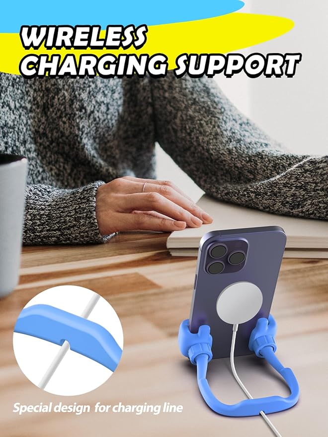 Stocking Stuffers for Teens Boys Girls Cell Phone Stand: Upgrade Adjustable Thumbs Up Lazy Phone Holder for Desk Fun Birthday Gifts for Grandma Adults Husband from Wife (Sky Blue, 1)