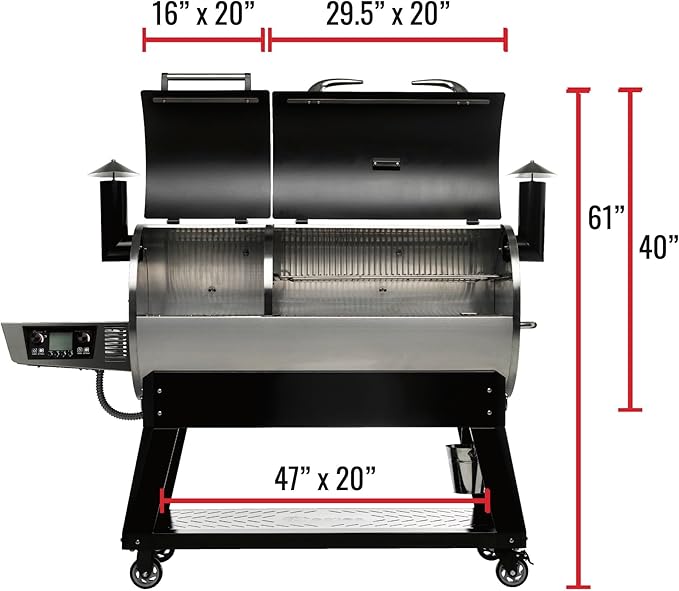 recteq DualFire 1200 Wood Pellet Smoker Grill, Wi-Fi Electric Pellet Grills, Dual Chambers for Hot and Fast + Low and Slow Cooking, DualFire 1200 + BBQ Master Bundle