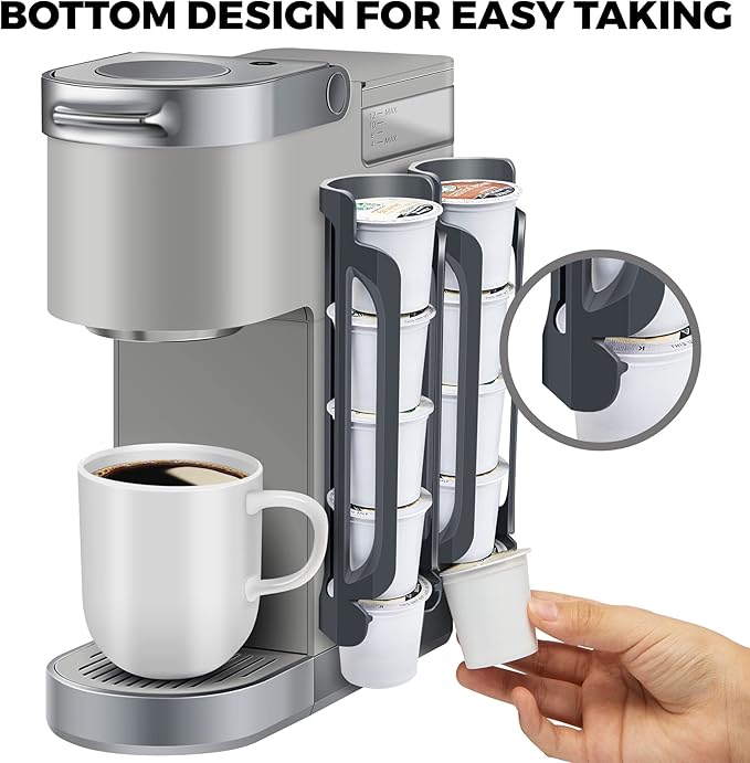 K Cup Holder for Keurig: Coffee Pod Holders for Counter Small Space - Kcup holders for Wall Mount (2, Gray)
