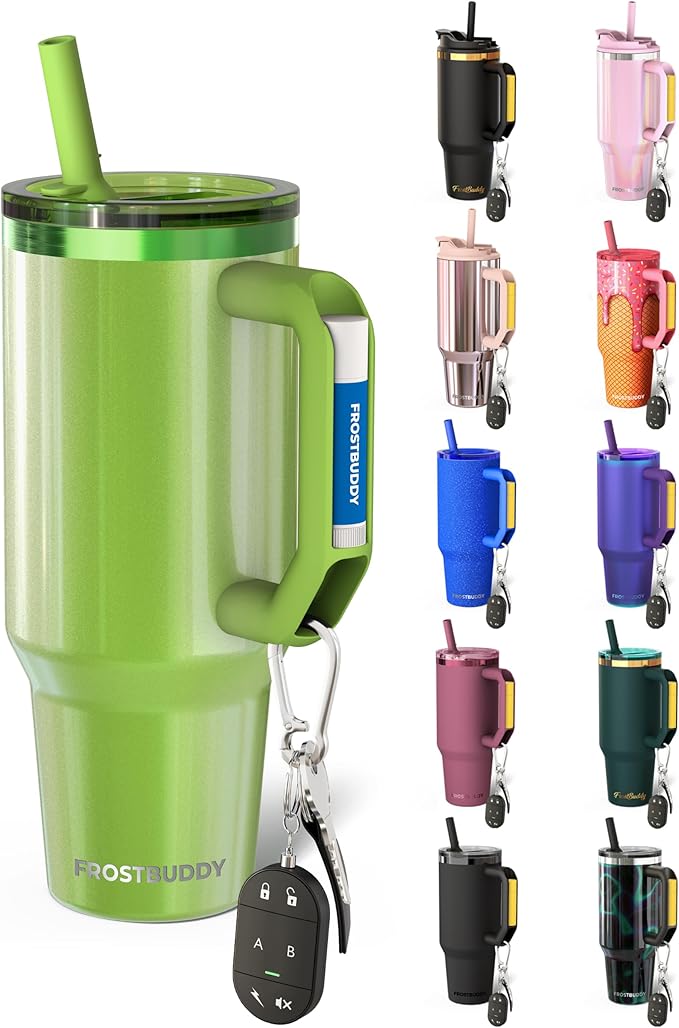 Thicc Buddy - 40 oz Stainless Steel Vacuum Insulated Tumbler with Lid and Straw for Water - Travel Mug Cupholder Friendly - Gifts for Women Men Him Her (Margarita)