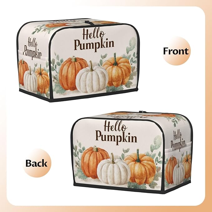 Toaster Cover 2 Slice Pumpkin Thanksgiving Fall Autumn Kitchen Small Appliance Covers with Pockets Dust and Fingerprint Protection