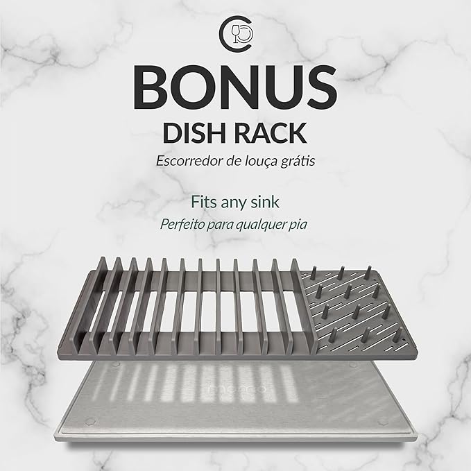 Momo Lifestyle DryRack® Stone Tray 17.5″ × 6.85″ Graphite Gray — Elevated Diatomaceous-Earth Multi-Use Drying & Pet-Feeding Platform, No Rust, No Mold, Kitchen Counter & Pet Area