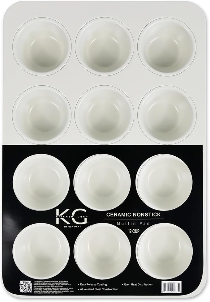 Kitchen Gear by USA Pan Nonstick Ceramic 12-Cup Muffin Pan