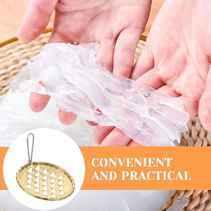 Tofficu Stainless Steel Cold Noodle Scraper - bean jelly scraping tool, Kitchen Gadget for Jelly and Liang Pi, Cheese Butter Grater Zester