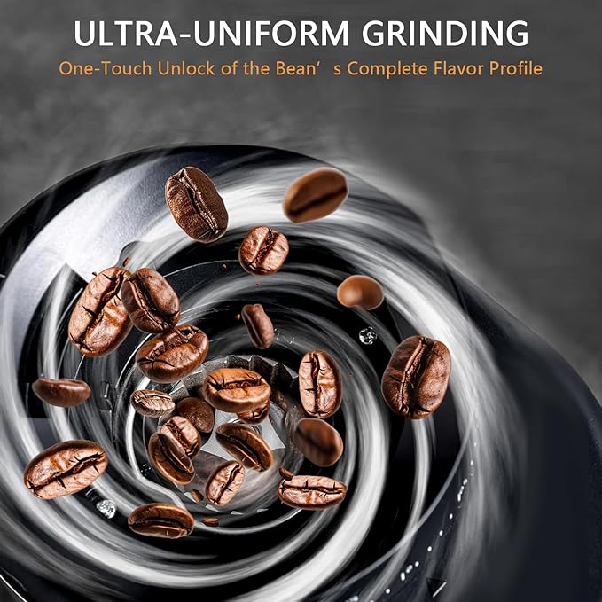 Electric Coffee Grinder for Home & Office: Smart Conical Burr coffee grinder with 25 Precision Grind Settings & 120g Expandable Bean Hopper - Anti-Static Design & Quiet & Durable for Multi-Cup Brewing