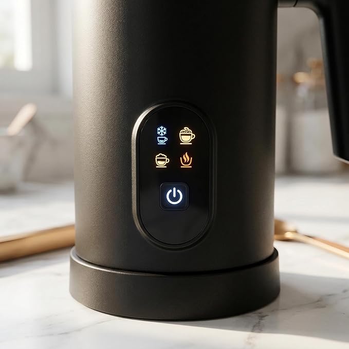 Electric Milk Frother and Steamer, 350ml 4 Modes Hot & Cold Foam Maker, 304 Stainless Steel Automatic Milk Warmer for Coffee Latte Cappuccino Macchiato, Auto Shut-Off Milk Heater for Home Kitchen