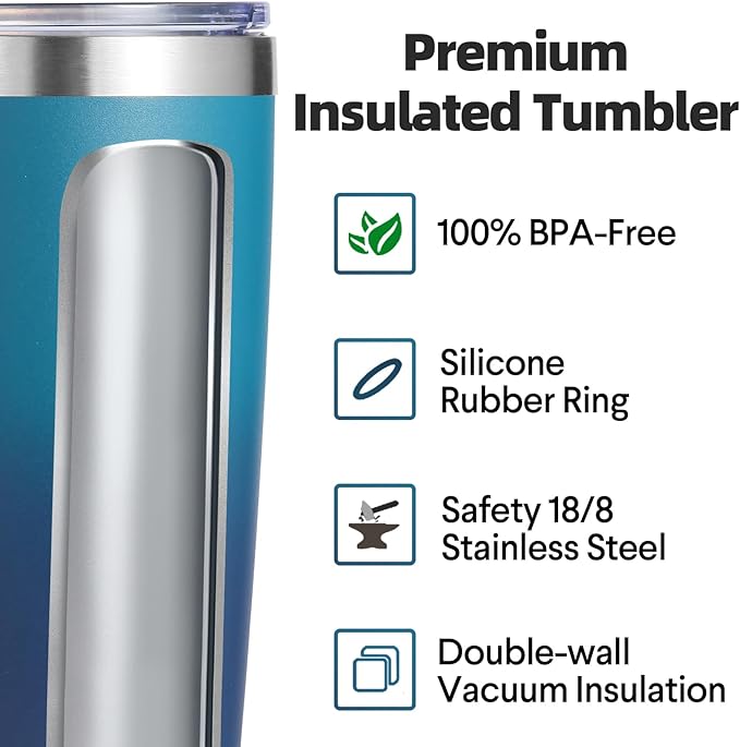 Volhoply 20oz Stainless Steel Tumbler with Lid and Straw Bulk 12 Pack,Double Wall Insulated Travel Iced Coffee Mug Fits Cup Holder,Powder Coated Cups for Cold Drinks,Christmas Gifts（Dark Night,12 Set）