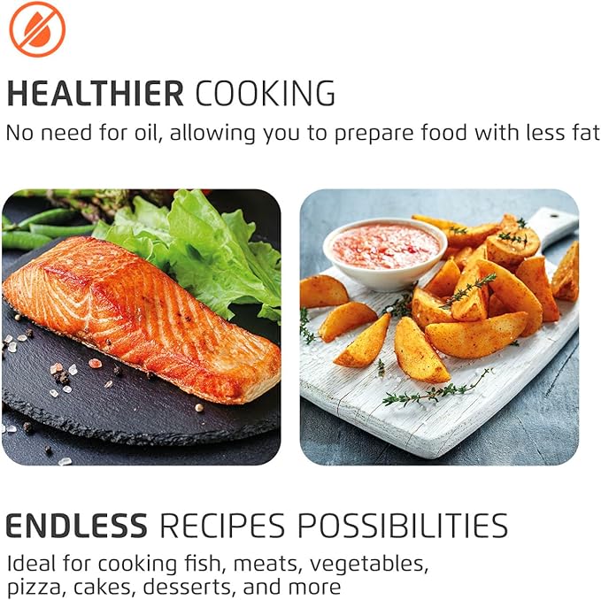 Air Fryer Oven 1800W, 12.7QT Capacity, Touchscreen Panel, Automatic Shut-Off, Toaster + Airfryer – Black & Stainless Steel – Mondial