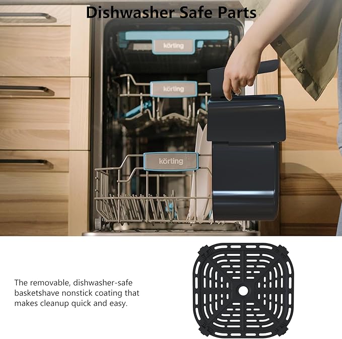 Air Fryer Oven - 5 Quart Digital Air Fryer with 8 Cooking Presets, Visible Cooking Window, LCD Touch Screen, Nonstick Dishwasher-Safe Basket & Tray, Customized Temp/Timer