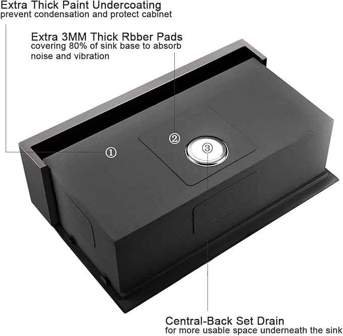33 Inch Farmhouse Kitchen Sink Workstation Black - VOKIM 33x22 Apron Front Kitchen Sink Stainless Steel 16 Gauge Single Bowl Gunmetal Farm Sink