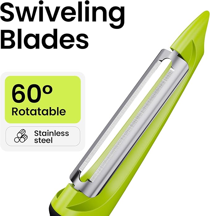 Vegetable Peeler, Swivel Potato Peelers with Handle, Green
