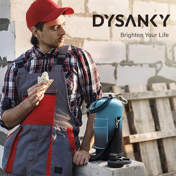 DYSANKY Insulated Water Bottle | Thickened Stainless Steel for Gym and Hiking with Straw, Carrier Bag, Handle Strap | BPA-Free 87 oz