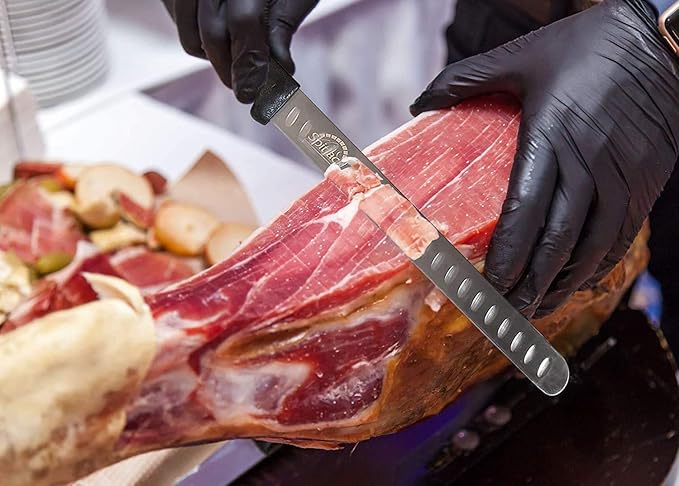 SPITJACK BBQ Smoked Brisket Knife for Meat Carving and Slicing - SS, Granton Edge, 11 Inch Blade