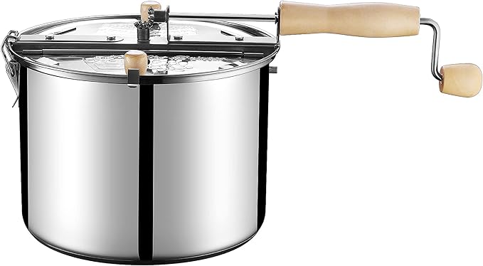 6251 Original Stainless Steel Stovetop Popcorn Popper - 6.5-Quart - by Great Northern Popcorn,Silver,130857PCV
