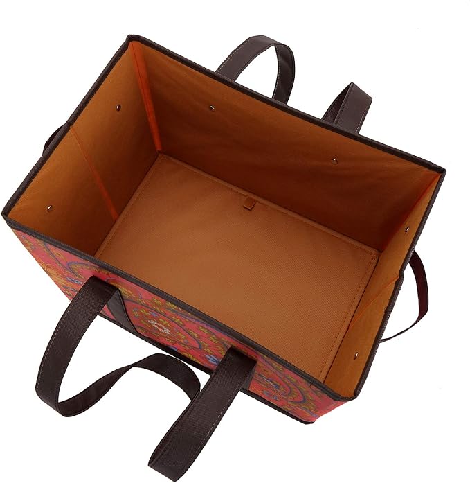 Foraineam Reusable Grocery Bags Set Durable Heavy Duty Tote Bag Collapsible Grocery Shopping Box Bag with Reinforced Bottom