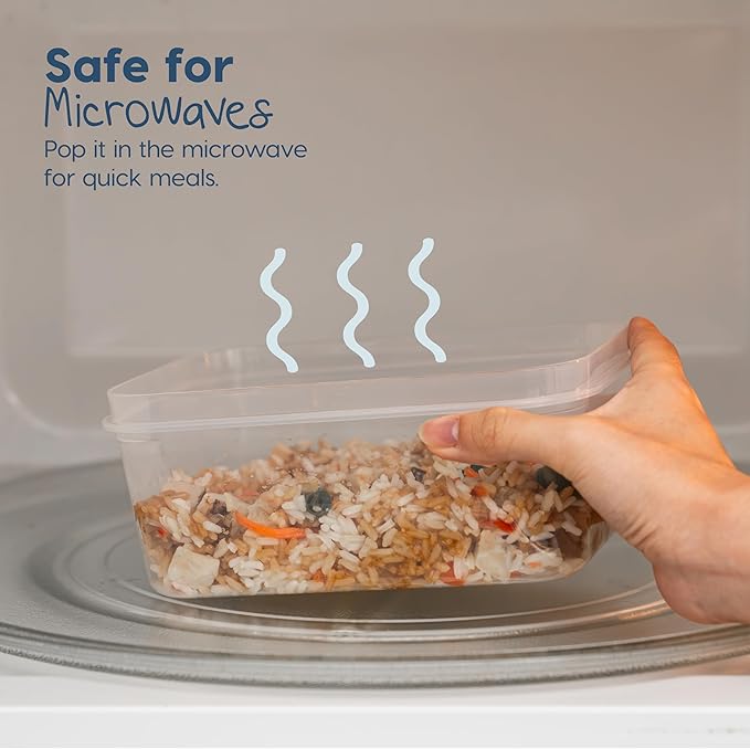 IRIS USA 44 PC Plastic Food Storage Containers With Lids | 22 Meal Prep Containers & 22 Lids | Leftovers Office Lunch Snack Fruit, Microwave Dishwasher Freezer Safe, BPA Free