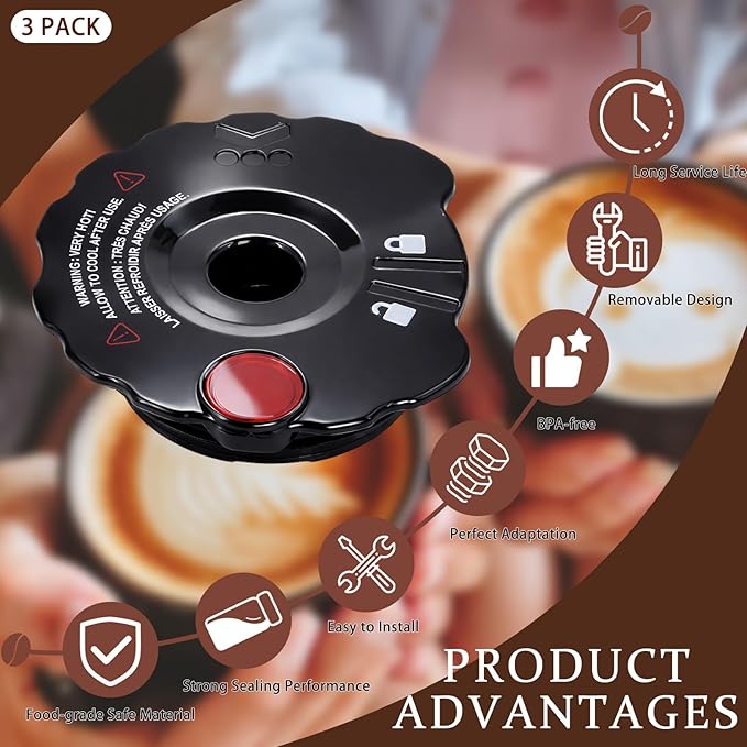 Podoy 119367 Reusable Coffee Filter Cover Lid Compatible with Keurig My K-Cup 2.0 Series K200 K250 K300 K350 K400 K450 K460 K475 K500 K550 K560 K575 Brewers (3 Pack)