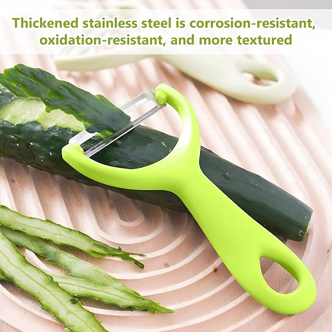 Apple Peeler:Pear Fruit Vegetable Peeler,Manual peeler for Peeling Apples, Pears, Cucumber;Garlic Carrot Potato Cheese Zester Grater, Essential Kitchen Tool(2-Pack) (green)