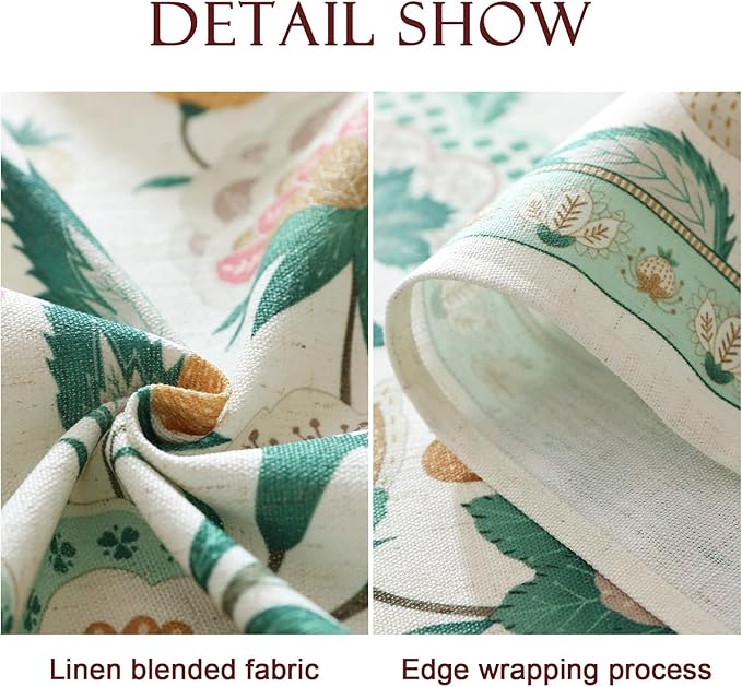 patdrea Designer Green Square Table Cloth,Vintage Italian Floral Durable Tablecloth,Country Linen Wrinkle Free Cover for Kitchen Dining,Christmas,Thanksgiving,Tea Party,67"x67"-Tree Life